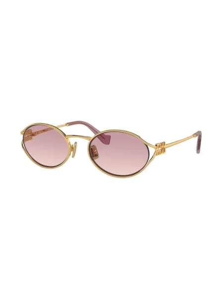 Spalvų gradiento rašto saulės akiniai Miu Miu Eyewear auksinė