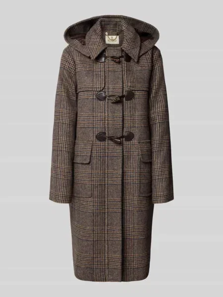 Kroj regular fit budrysówka z czystej mieszanka wełny model MELODY' Barbour brązowy