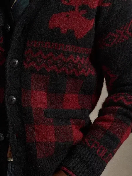 Шерстяной кардиган Polo Ralph Lauren бордовый