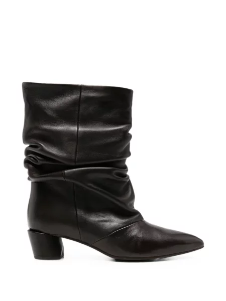 Botine Liska din piele cu volane maro