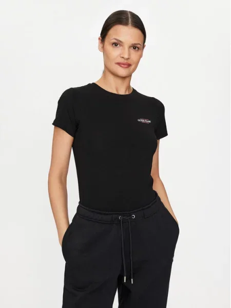 Guess Jeans Marškinėliai juoda