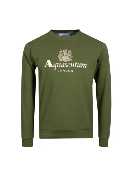 Bluza nierozpinana Aquascutum z logo zielona