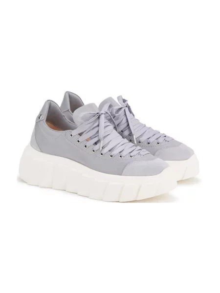 Sneakersy Agl skórzane wiązane fioletowe