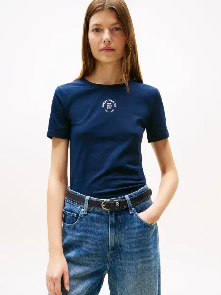 TOMMY HILFIGER Tricou bleumarin alb