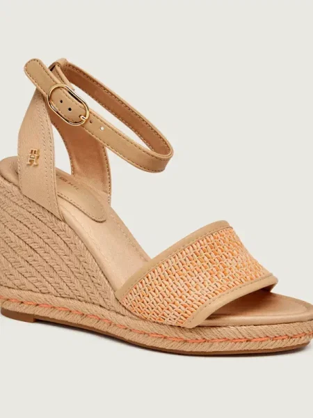 Tommy Hilfiger Espadrilles High Wedge Espad Világos bézs