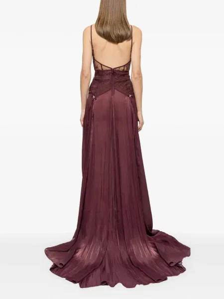 Rochie maxi Nissa din șifon de costum roșu