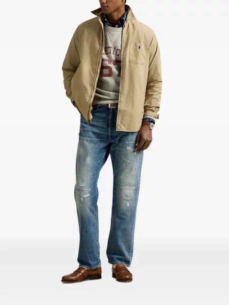Tricou polo Polo Ralph Lauren cu imagine cu dungi din țesătură twill albastru