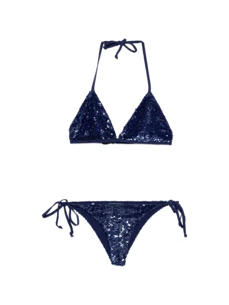 Bikini P.a.r.o.s.h. cu paiete cu gât halter albastru