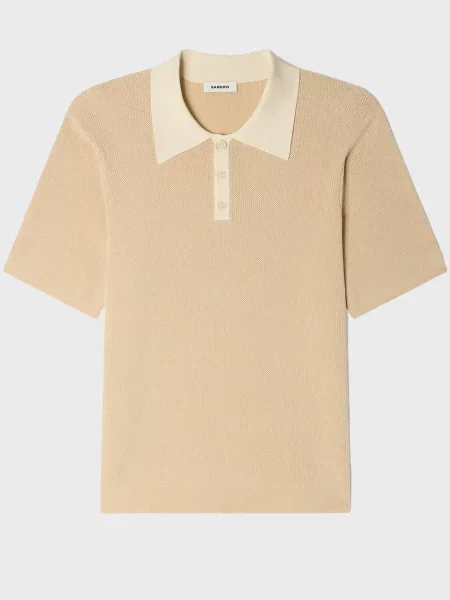 Поло Sandro бежевое