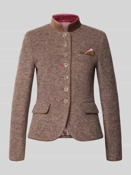 Marynarka o kroju slim fit z mieszanki wełny i lany White Label