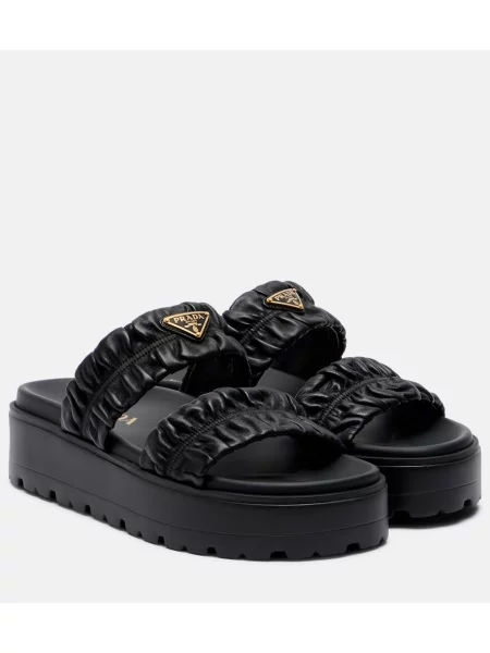 Sandale Prada din piele cu platformă negru