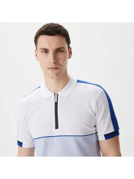 Lacoste Koszulka Polo Z Blokadą Koloru Regular Fit niebieska