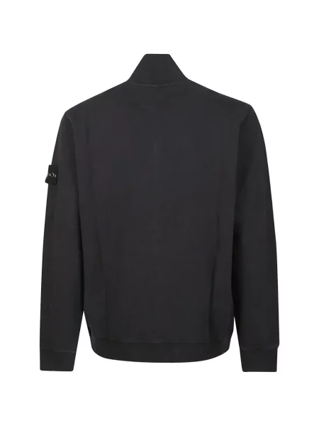 Fleecová běžecká bunda Stone Island s kamínky černá