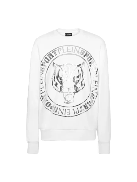 Bluza sportowa Plein Sport w tygrysie prążki biała