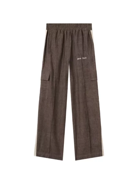 Haftowane spodnie Palm Angels do biegania brązowe