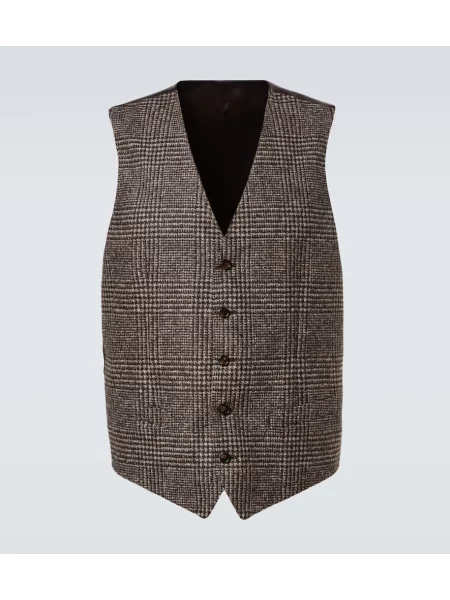 Telovnik Dolce&gabbana s karirastim vzorcem rjava