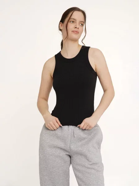 LAWA Майка Бавовна/поліестер/спандекс чорний