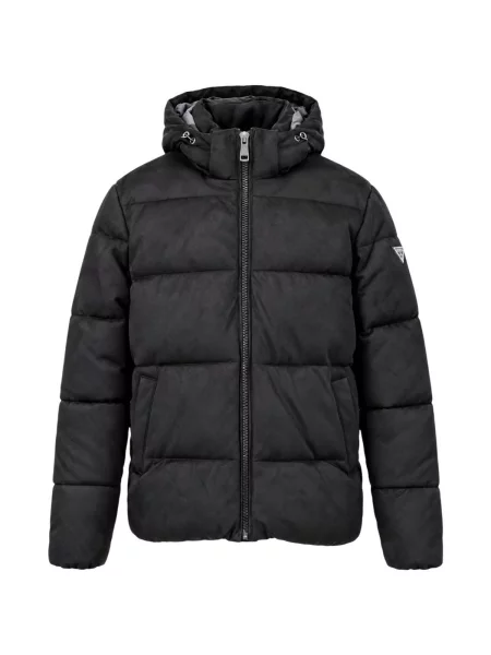Geacă Guess din piele de căprioară negru