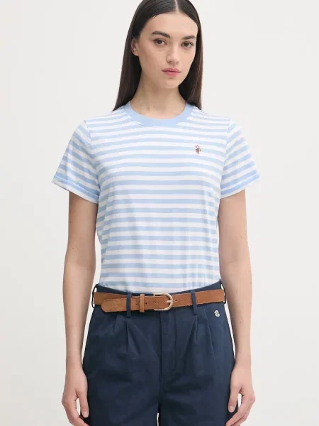 U.S. Polo Assn. t-shirt STRIPE CREW NECK niebieska