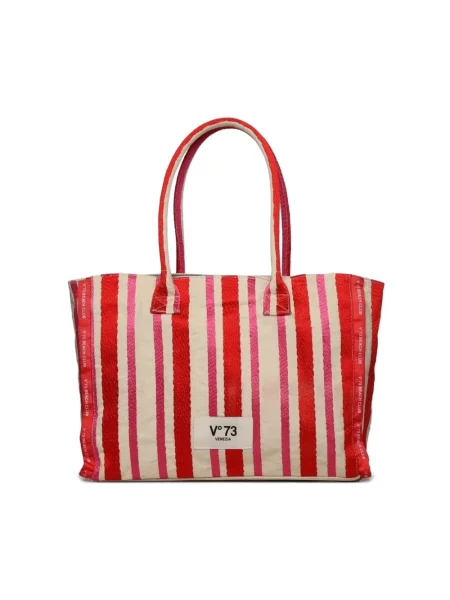 Lniana shopperka V73 czerwona