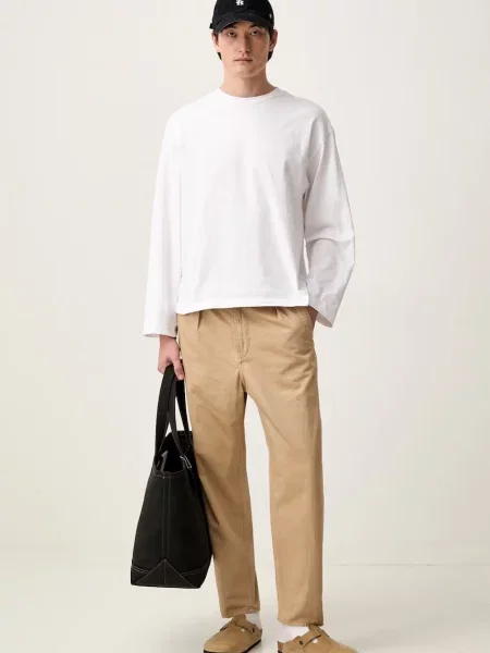 G-Star παντελόνι chino ανδρικό με Pleated Chino Relaxed Tapered μπεζ