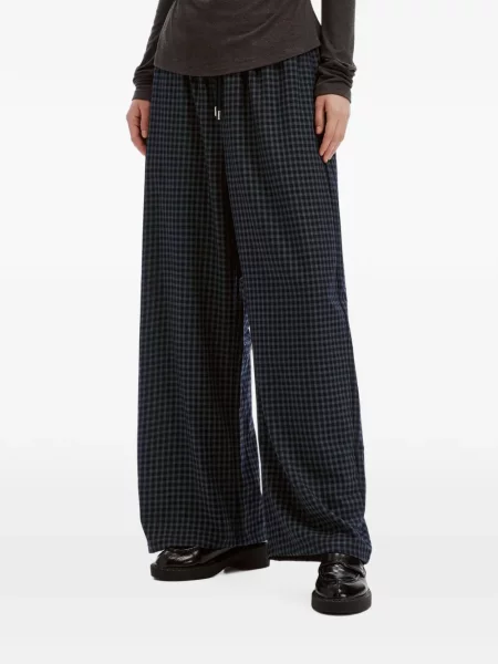 Pantaloni B+ab în carouri cu cordon albastru