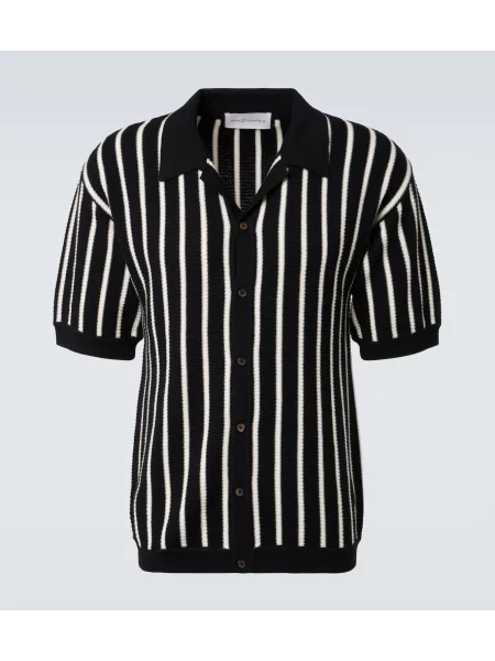 Vlněná pruhovaná košile King & Tuckfield černá