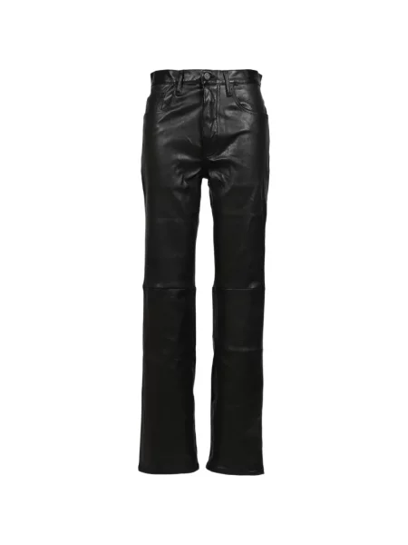 Pantaloni Alexander Digenova din piele cu 5 buzunare negru