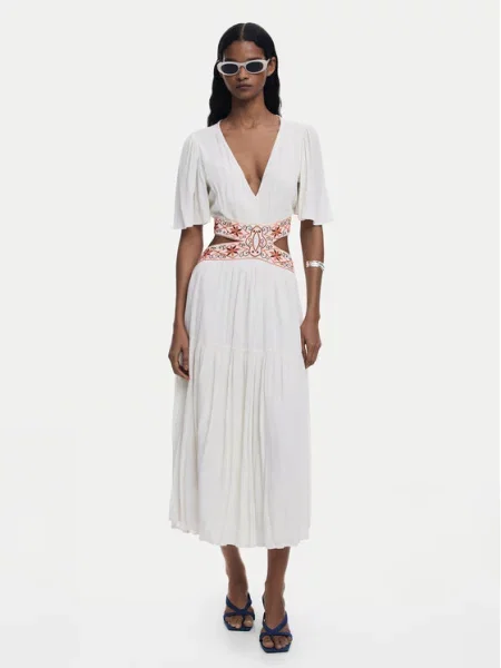 Poletna obleka Desigual bela