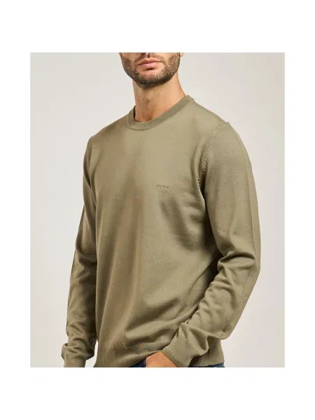 Sweter Boss wełniany zielony
