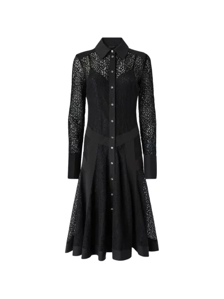 Rochie tip cămașă Pinko din dantelă negru