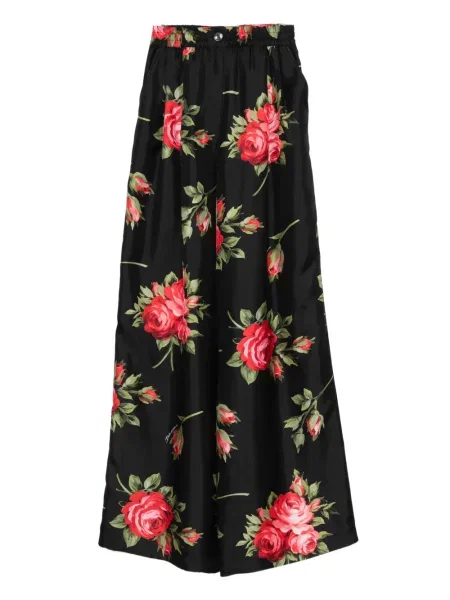 Pantaloni Dolce & Gabbana cu model floral cu imagine negru