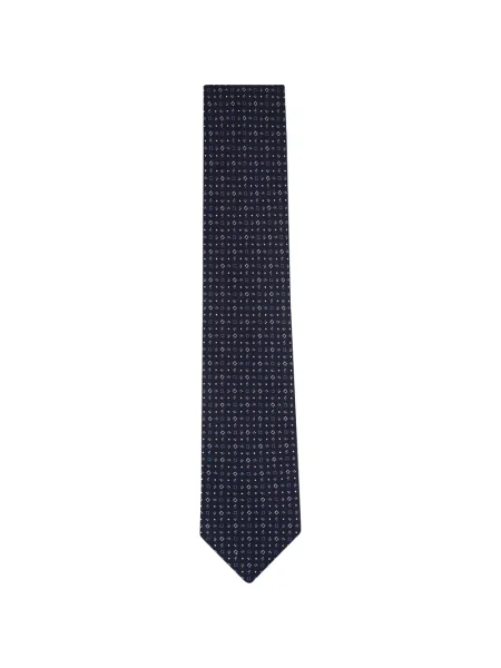 Cravată Brioni cu imprimeu geometric albastru