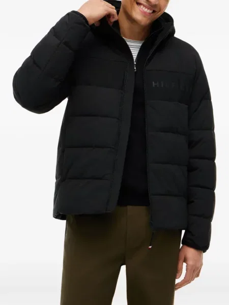 Geacă Tommy Hilfiger cu glugă cu imagine negru