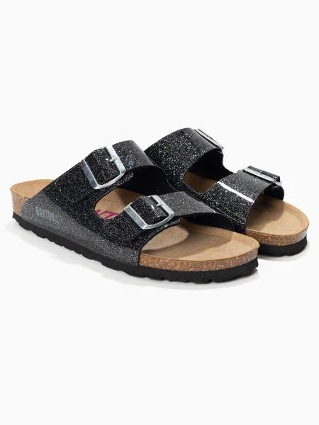 Bayton Šľapky Athena dymovo šedá / svetlosivá čierna