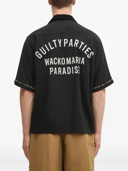 Риза Wacko Maria с принт с леопардов принт черно