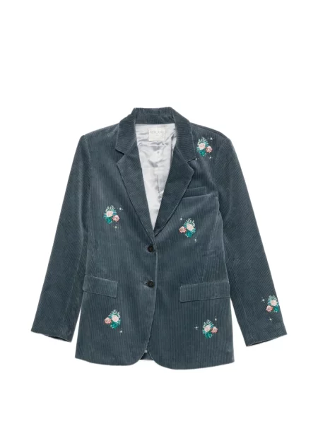 Sacou Forte_forte de catifea cord cu model floral gri