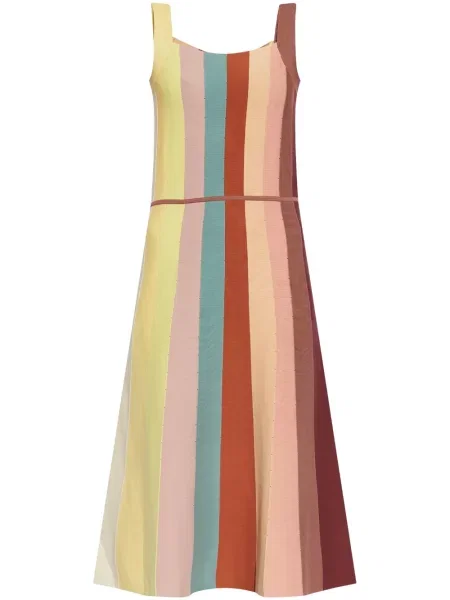 Rochie midi Ps Paul Smith cu dungi până la genunchi de costum galben