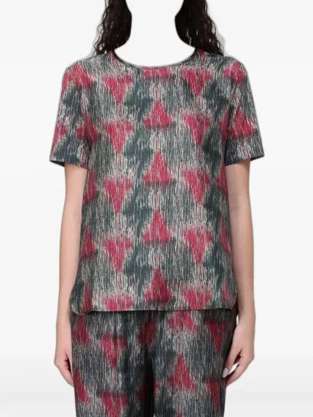 Scurt top Max Mara cu imagine cu imprimeu abstract gri