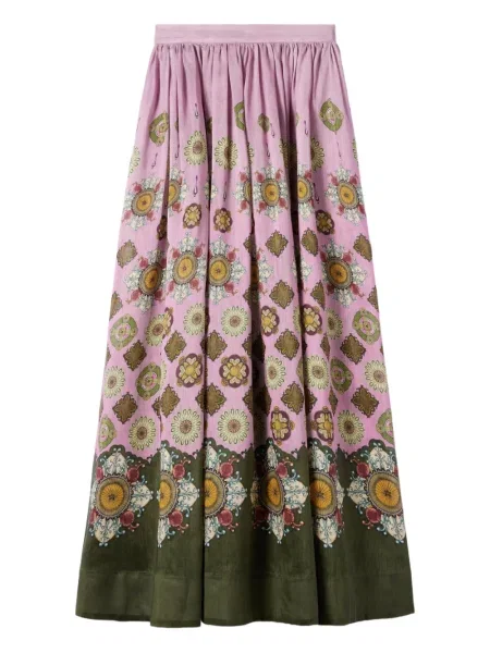 Maksi spódnica maxi La Doublej w kwiatki z nadrukiem różowa