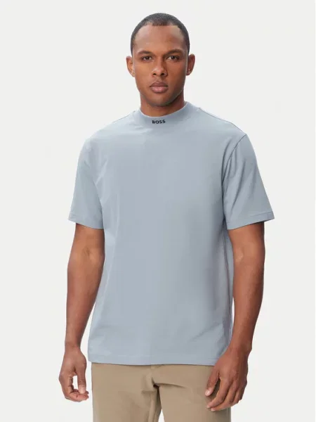 BOSS Tricou Tee Collar închis gri