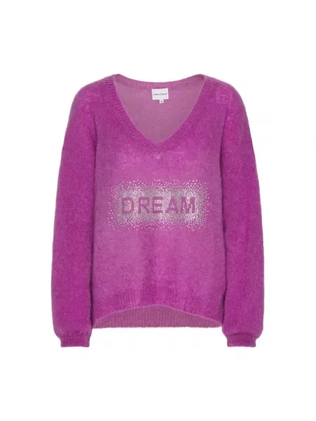 Sweter American Dreams wełniany fioletowy