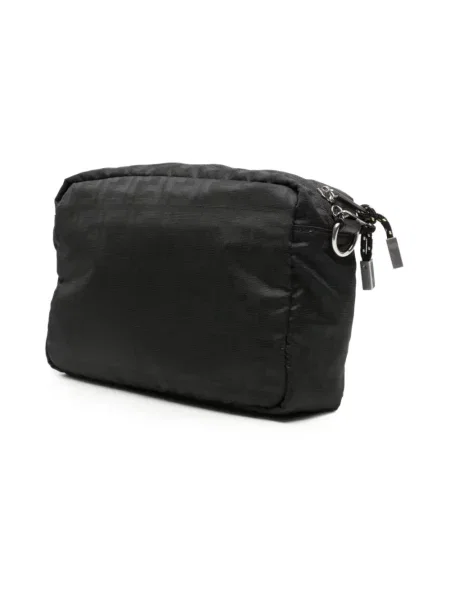 Torba crossbody Fendi skórzana z logo czarna