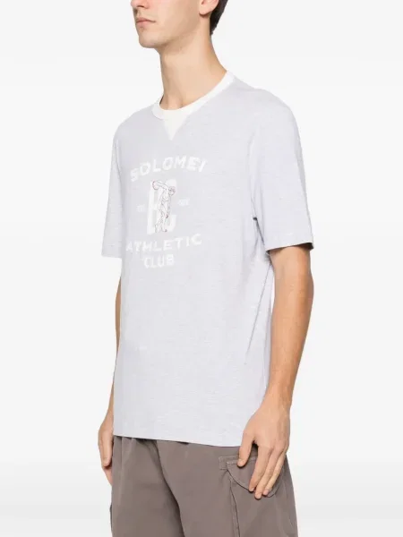Tricou Brunello Cucinelli cu decolteu rotund gri