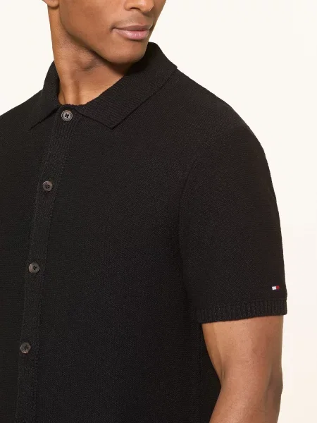 Tommy Hilfiger Košile S Krátkým Rukávem Comfort Fit černá