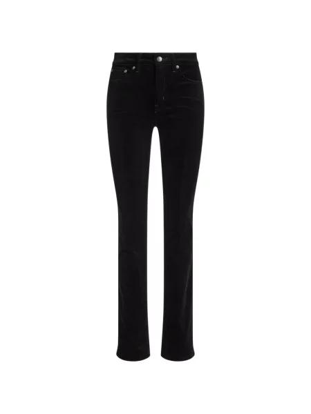 Cu centură pantaloni Lauren Ralph Lauren de catifea cord negru