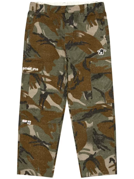Pantaloni Aape By A Bathing Ape cu imagine cu model camuflaj verde