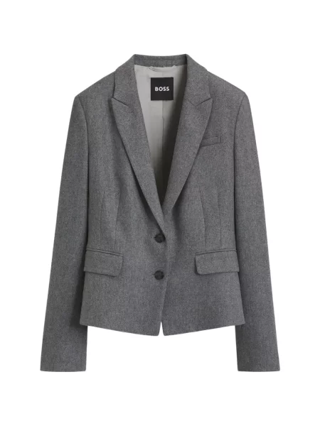 Sacou Boss melange de flanelă gri