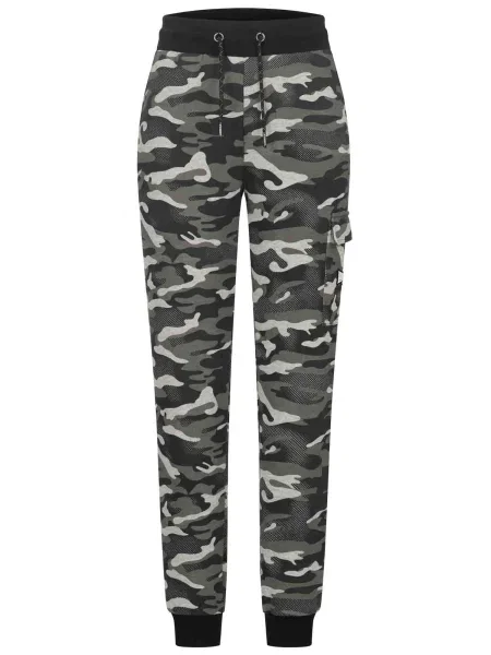 LONSDALE Hlače COLLYHURST siva / crna bijela