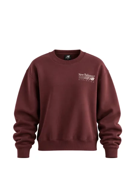 Hanorac crewneck New Balance din fleece violet